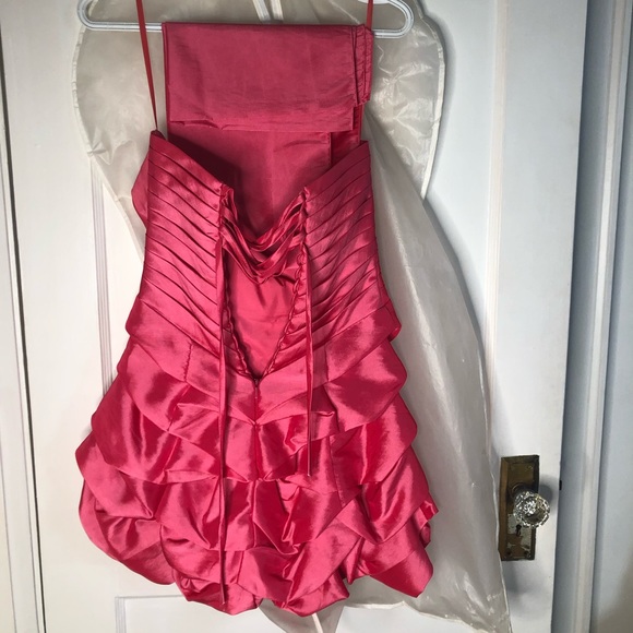 Girls ruffled pink sequenced dress - Picture 3 of 4